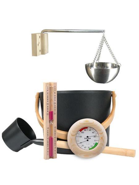 accessories 7l sauna bucket set with long handle spoon hourglass thermometer hygrometer oil cup kit aesthetic durability
accessories 7l sauna bucket set with long handle spoon hourglass thermometer hygrometer oil cup kit aesthetic durability