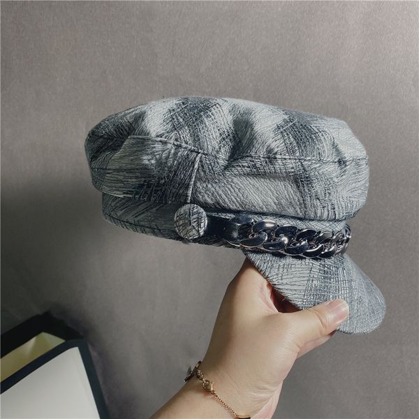 women's spring and autumn navy hat metal chain newspaper children's sunscreen hat british flat hat, Yellow
women's spring and autumn navy hat metal chain newspaper children's sunscreen hat british flat hat, Yellow