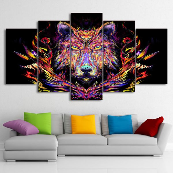hd printed painting 5 piece abstract color bear canvas prints animal head paintings posters and prints(no frame)
hd printed painting 5 piece abstract color bear canvas prints animal head paintings posters and prints(no frame)