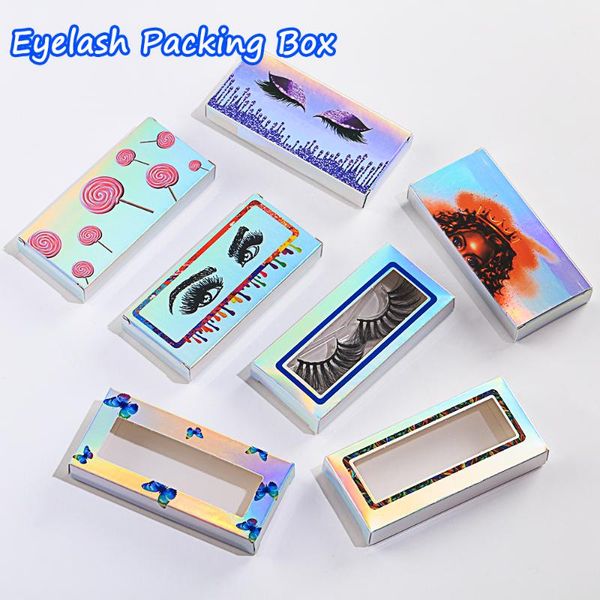 false eyelashes 10pcs eyelash packaging box holographic laser design empty case portable rectangle paper lashes storage tools
false eyelashes 10pcs eyelash packaging box holographic laser design empty case portable rectangle paper lashes storage tools