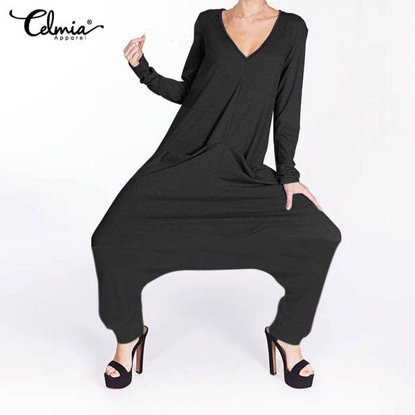 women's jumpsuits & rompers celmia women baggy harem pants drop crotch playsuits macacao feminina long sleeve casual romper plus size o, Black;white
women's jumpsuits & rompers celmia women baggy harem pants drop crotch playsuits macacao feminina long sleeve casual romper plus size o, Black;white