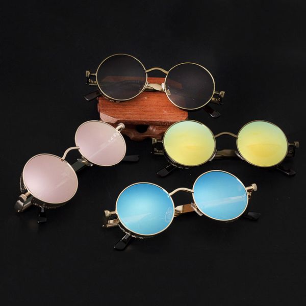 vintage women steampunk sunglasses brand design gold and black sun glasses vintage round circle men uv gafas de sol, White;black
vintage women steampunk sunglasses brand design gold and black sun glasses vintage round circle men uv gafas de sol, White;black