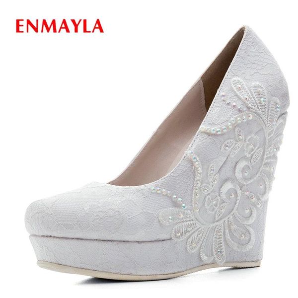 dress shoes enmayla woman basic round toe slip-on wedding women luxury wedges high heel flower lace pumps 34-43, Black
dress shoes enmayla woman basic round toe slip-on wedding women luxury wedges high heel flower lace pumps 34-43, Black