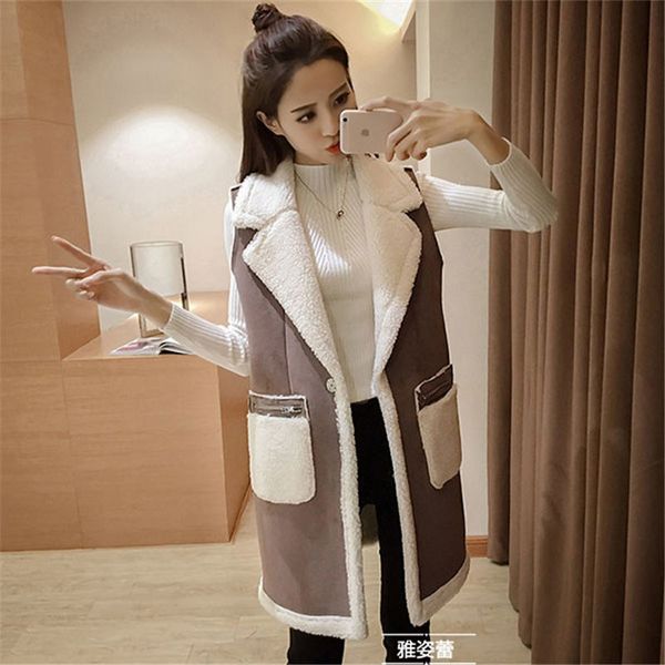 jacket women's fleece coat, woman's winter vest, mid-length suede waistcoat, autumn suit, sleeveless turtleneck blazer. r3vh, Black;brown
jacket women's fleece coat, woman's winter vest, mid-length suede waistcoat, autumn suit, sleeveless turtleneck blazer. r3vh, Black;brown