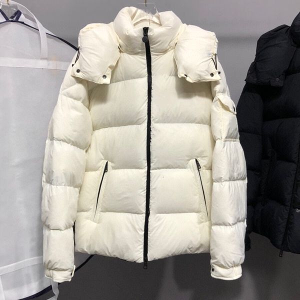 men nylon down jacket letter zipper side pockets parkas designer male hooded warm outwear, Black
men nylon down jacket letter zipper side pockets parkas designer male hooded warm outwear, Black