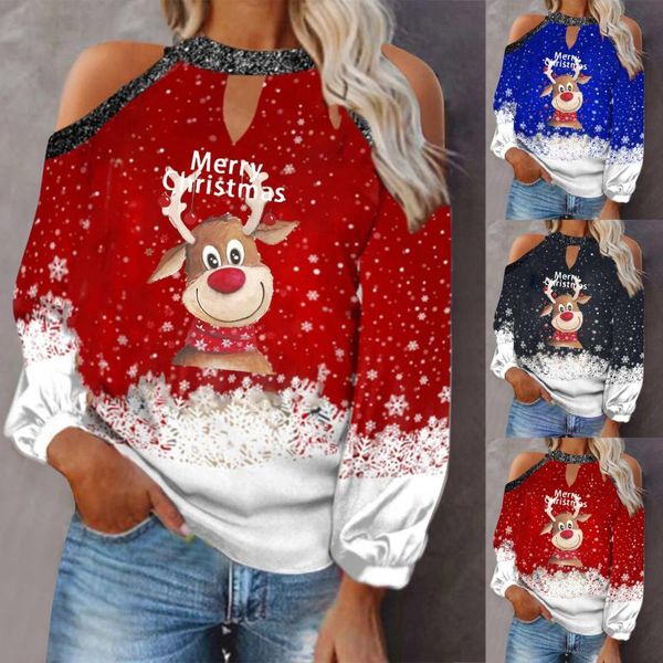 women's blouses & shirts christmas deer santa print shirt fashion long-sleeved sweatshirt casual blouse pullover camisas de mujer, White
women's blouses & shirts christmas deer santa print shirt fashion long-sleeved sweatshirt casual blouse pullover camisas de mujer, White