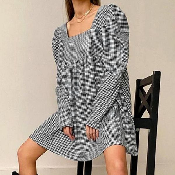 casual dresses unique black white plaid female autumn mini dress puff sleeve square neck elegant ladies vintage a line women dresses2021, Black;gray
casual dresses unique black white plaid female autumn mini dress puff sleeve square neck elegant ladies vintage a line women dresses2021, Black;gray