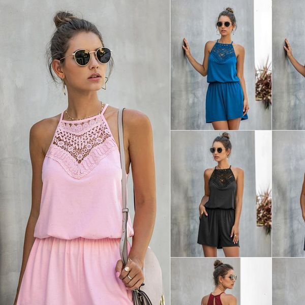 women jumpsuit halter off shoulder lace holow out patchwork playsuits summer solid casual slim pocket short jumpsuits femme, Black;white
women jumpsuit halter off shoulder lace holow out patchwork playsuits summer solid casual slim pocket short jumpsuits femme, Black;white