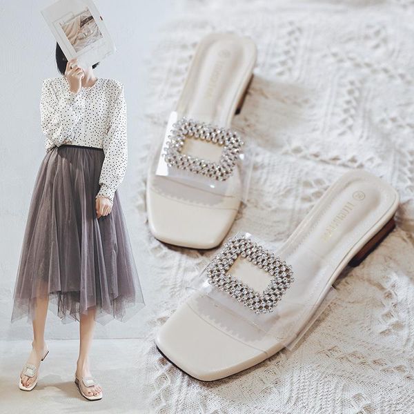 clear slippers women wear ladies fashion ins lazy shoes house high heeled, Black
clear slippers women wear ladies fashion ins lazy shoes house high heeled, Black
