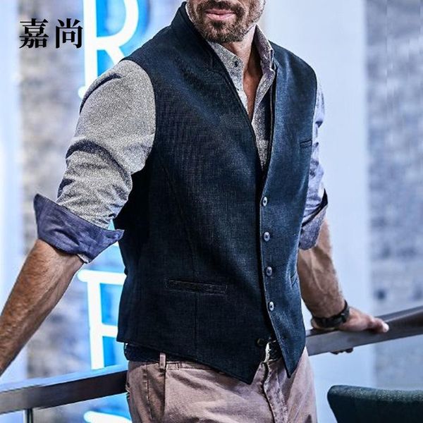 men' tank 2021 european and american single breasted vest coat, White;black 
men' tank 2021 european and american single breasted vest coat, White;black