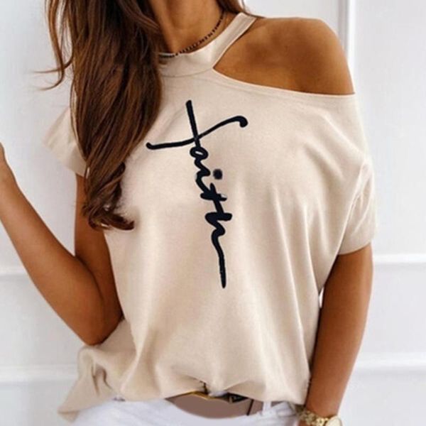women's t-shirt letter printing oversized tee off shoulder women t shirt short sleeve casual female clothing halter neck ropa mujer, White
women's t-shirt letter printing oversized tee off shoulder women t shirt short sleeve casual female clothing halter neck ropa mujer, White