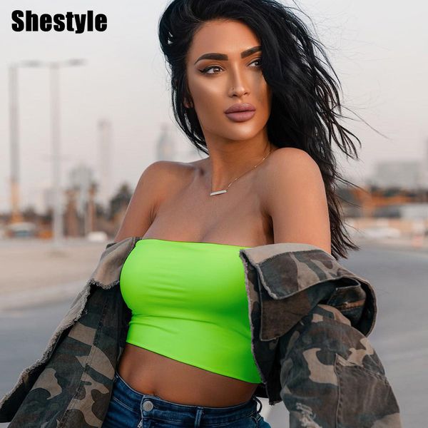 shestyle strapless tube crop neon plain simple solid 5 color bustier bralette summer basic camis women 2021 summerin, Black;white
shestyle strapless tube crop neon plain simple solid 5 color bustier bralette summer basic camis women 2021 summerin, Black;white