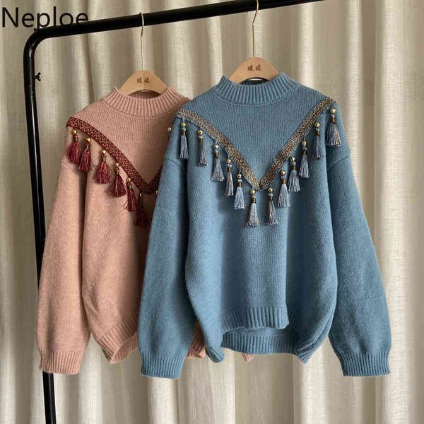neploe winter clothes thicked warm sweater women heavy embroidery tassels knit pullover half turtleneck jumper chic sueter mujer 210422, White;black
neploe winter clothes thicked warm sweater women heavy embroidery tassels knit pullover half turtleneck jumper chic sueter mujer 210422, White;black