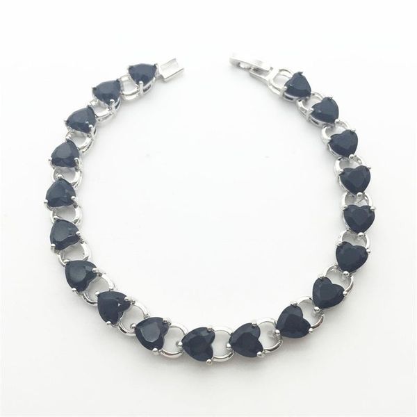 black crystal heart bracelet fashion women brand plated white gold jewelry link, chain
black crystal heart bracelet fashion women brand plated white gold jewelry link, chain