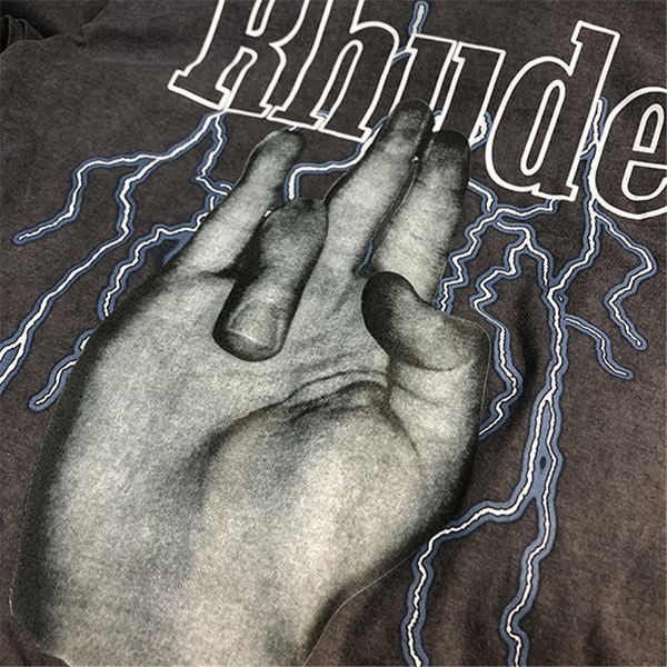 rhude t shirt men women washed do old streetwear t-shirts summer style high-quality tees, White;black
rhude t shirt men women washed do old streetwear t-shirts summer style high-quality tees, White;black