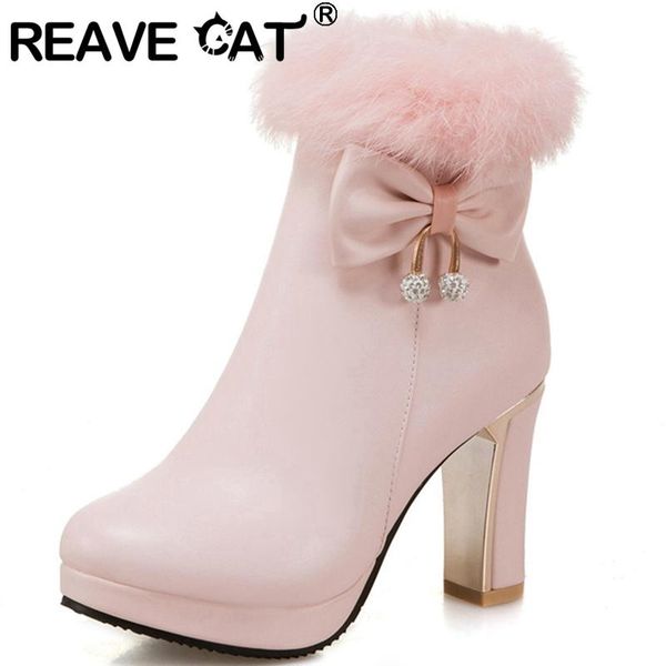 boots reave cat women 2021 ankle round toe 8.5cm block heels zip bowtie fur bling sweet big size 31-45 casual spring a3704, Black
boots reave cat women 2021 ankle round toe 8.5cm block heels zip bowtie fur bling sweet big size 31-45 casual spring a3704, Black