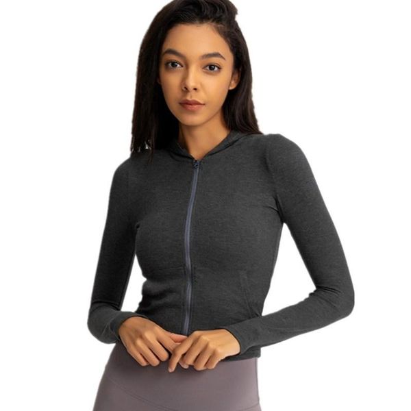 running jackets sports coat women slimming stretch fitness autumn/winter long sleeve hat yoga jacket, Black;red
running jackets sports coat women slimming stretch fitness autumn/winter long sleeve hat yoga jacket, Black;red
