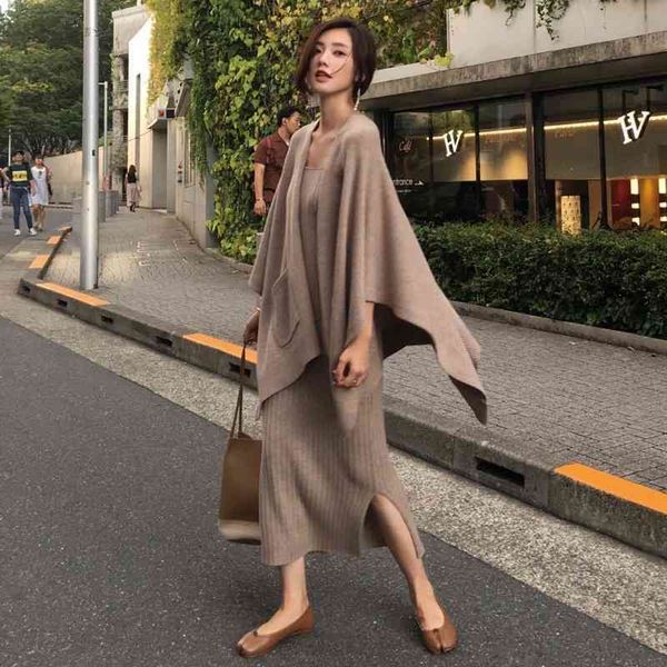 women's cashmere cardigan sweaters and knitting dress 2 piece sets autumn winter female sling dresses knitted suit 210525, White
women's cashmere cardigan sweaters and knitting dress 2 piece sets autumn winter female sling dresses knitted suit 210525, White