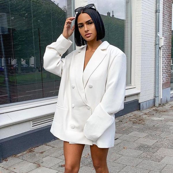 women's suits & blazers french 2021 spring solid color double breasted casual small suit for foreign trade, White;black
women's suits & blazers french 2021 spring solid color double breasted casual small suit for foreign trade, White;black