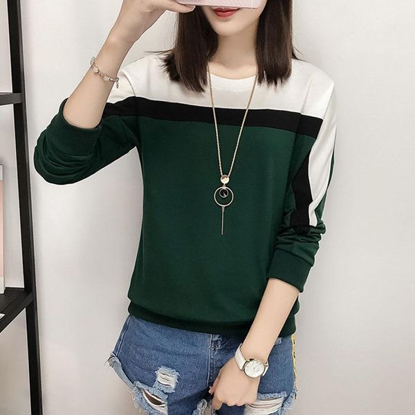 women's t-shirt long sleeve t shirt femme korean plus size loose tshirt patchwork o neck women tee spring autumn winter, White
women's t-shirt long sleeve t shirt femme korean plus size loose tshirt patchwork o neck women tee spring autumn winter, White