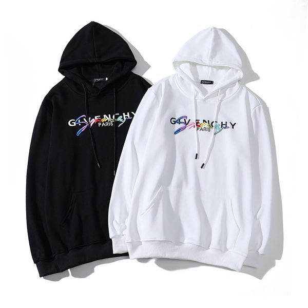 20ss fashion brand colorful letter embroidery loose hip hop thin hooded for men and women, Black
20ss fashion brand colorful letter embroidery loose hip hop thin hooded for men and women, Black