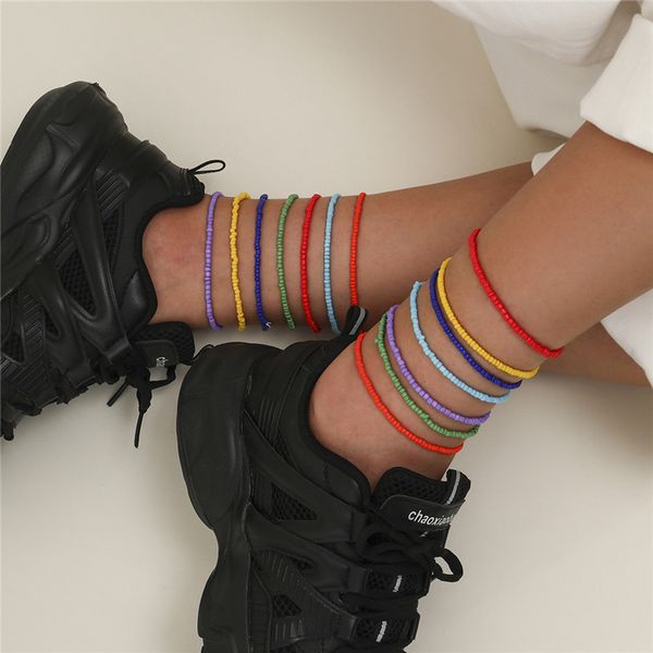european retro woven mixed color beaded anklets colorful 7 piece vacation beach foot chain women summer party gift handmade anklet jewelry a, Red;blue
european retro woven mixed color beaded anklets colorful 7 piece vacation beach foot chain women summer party gift handmade anklet jewelry a, Red;blue
