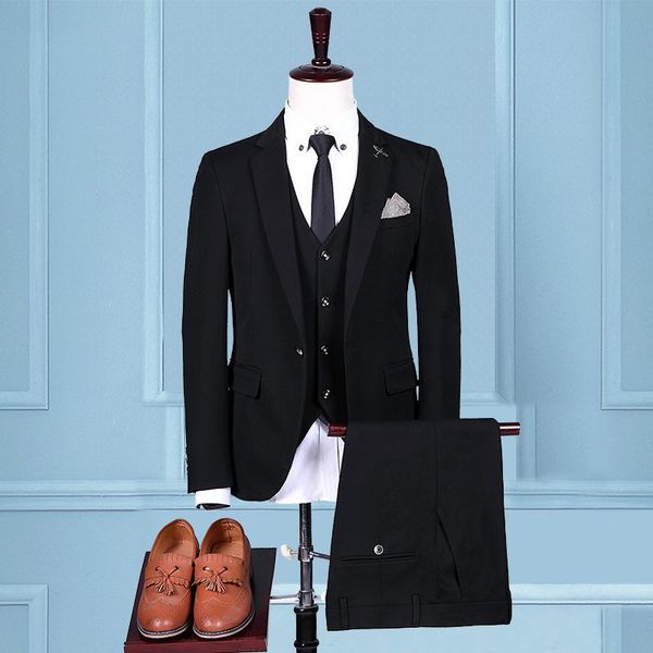 men's suits & blazers suit three piece groom man dress wedding slim fit korean business, White;black
men's suits & blazers suit three piece groom man dress wedding slim fit korean business, White;black