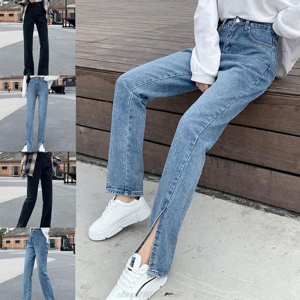 women high waist loose jeans denim pants straight leg vintage slit cuffs trousers streetwear m16 21 drop women's, Blue
women high waist loose jeans denim pants straight leg vintage slit cuffs trousers streetwear m16 21 drop women's, Blue