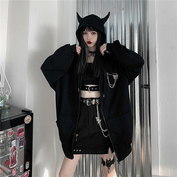 women's hoodies & sweatshirts gothic girly sweatshirt, punk-style sweatshirt for fall and winter, hooded 2mng, Black
women's hoodies & sweatshirts gothic girly sweatshirt, punk-style sweatshirt for fall and winter, hooded 2mng, Black