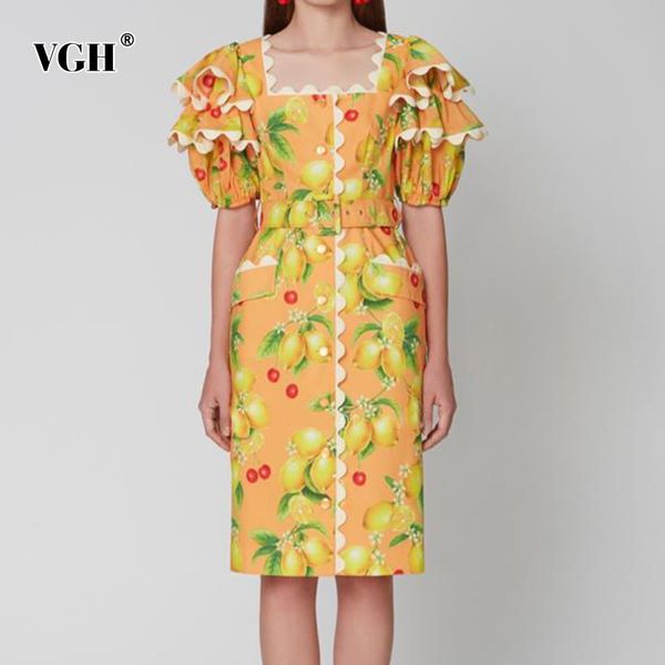 vgh casual print dress for women square collar puff short sleeve high waist sashes slim midi dresses female summer clothing 210421, Black;gray
vgh casual print dress for women square collar puff short sleeve high waist sashes slim midi dresses female summer clothing 210421, Black;gray