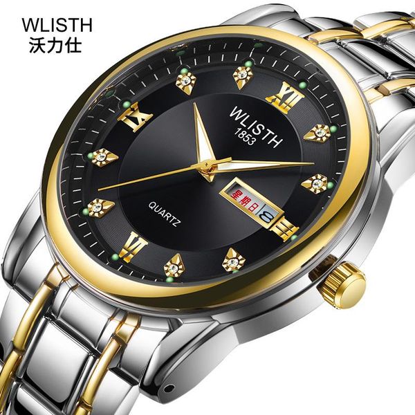 mens brand wlisth luxury gold black diamond watches double calendar quartz watch for men fashion wristwatches relojes hombre, Slivery;brown
mens brand wlisth luxury gold black diamond watches double calendar quartz watch for men fashion wristwatches relojes hombre, Slivery;brown