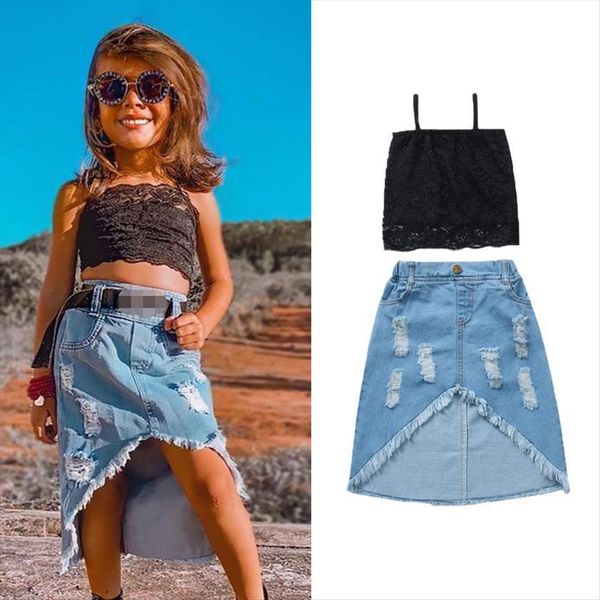 1 6y fashion kids girls clothes sets 2pcs lace flowers strap sleeveless vest denim skirts, White
1 6y fashion kids girls clothes sets 2pcs lace flowers strap sleeveless vest denim skirts, White