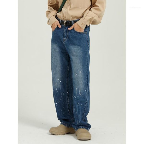 men's jeans men paint retro casual straight pant male streetwear hip hop vintage denim trousers1, Blue
men's jeans men paint retro casual straight pant male streetwear hip hop vintage denim trousers1, Blue