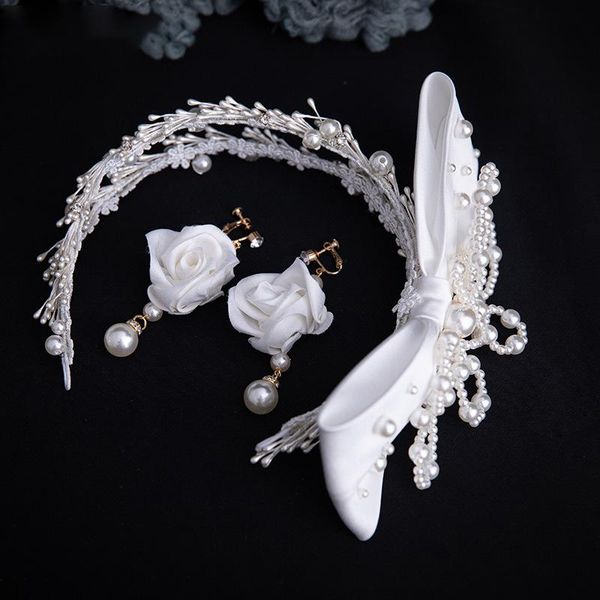 headpieces super fairy pearl beads crown sweet hairbands girl earrings bride wedding hair accessories, Silver
headpieces super fairy pearl beads crown sweet hairbands girl earrings bride wedding hair accessories, Silver