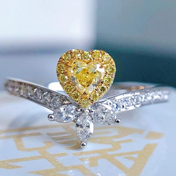 cluster rings independent design inlaid citrine heart-shaped ring light luxury ladies jewelry wedding dress accessories, Golden;silver
cluster rings independent design inlaid citrine heart-shaped ring light luxury ladies jewelry wedding dress accessories, Golden;silver