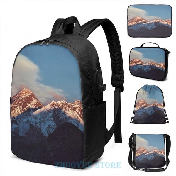 backpack funny graphic print sunset on the everest usb charge men school bags women bag travel laptop
backpack funny graphic print sunset on the everest usb charge men school bags women bag travel laptop