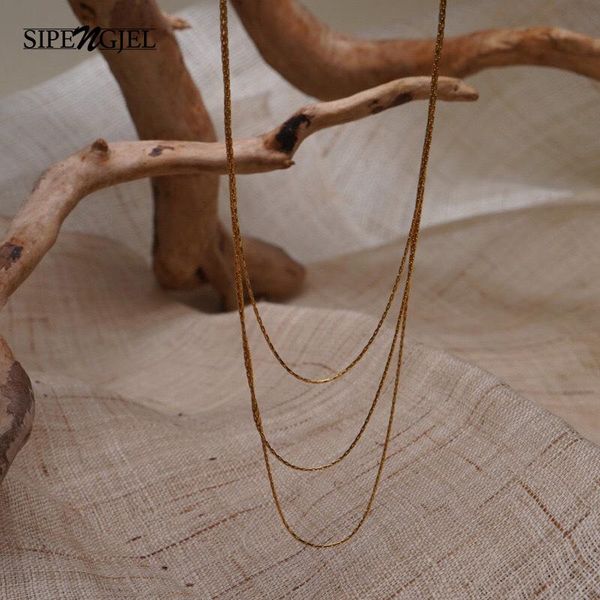 chains sipengjel fashion gold color bead chain choker necklace for women mnimalist lavicle wedding party jewelry, Silver
chains sipengjel fashion gold color bead chain choker necklace for women mnimalist lavicle wedding party jewelry, Silver