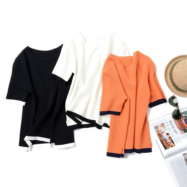 autumn arrival korean version simple ramie knitted thin short sleeve colour matching o neck t-shirt women's 210527, White
autumn arrival korean version simple ramie knitted thin short sleeve colour matching o neck t-shirt women's 210527, White