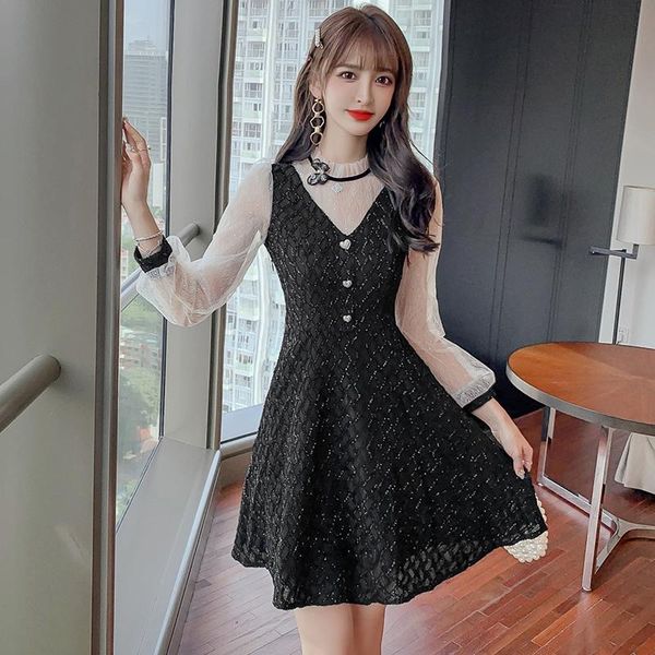 casual dresses coigarsam women korean dress fashion one piece summer 2022 cute patchwork mesh black wine red robe vestidos, Black;gray
casual dresses coigarsam women korean dress fashion one piece summer 2022 cute patchwork mesh black wine red robe vestidos, Black;gray