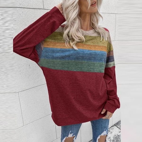 women's hoodies & sweatshirts autumn winter harajuku casual o-neck pullover streetwear design rainbow stripe sweatshirt long sleeve lo, Black
women's hoodies & sweatshirts autumn winter harajuku casual o-neck pullover streetwear design rainbow stripe sweatshirt long sleeve lo, Black