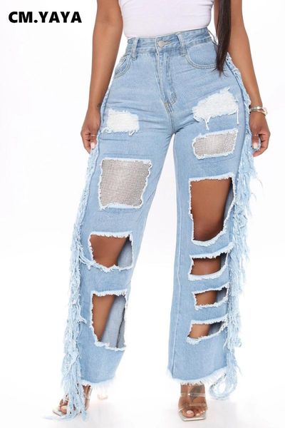 cm.yaya autumn winter ripped jeans for women hole high waist bell bottom trousers vintage stretch denim pants women's, Blue
cm.yaya autumn winter ripped jeans for women hole high waist bell bottom trousers vintage stretch denim pants women's, Blue