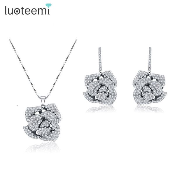 jewelry sets luoteemi gift romantic rose flower earrings and pendant neckalce aaa+ clear cz micro paved for women bijoux, Black
jewelry sets luoteemi gift romantic rose flower earrings and pendant neckalce aaa+ clear cz micro paved for women bijoux, Black