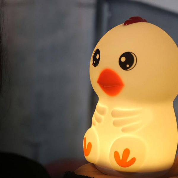 night lights bedroom table lamp usb touch type cartoon chicken silicone light led bedside double color for reading
night lights bedroom table lamp usb touch type cartoon chicken silicone light led bedside double color for reading