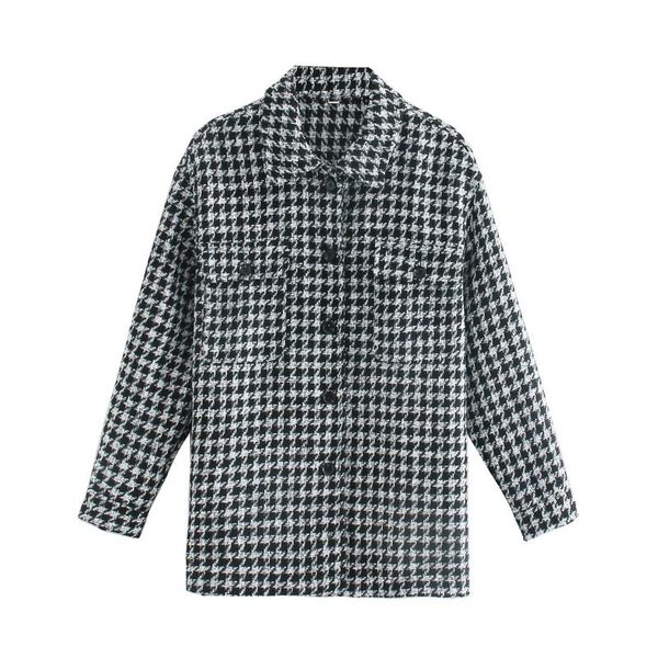 jacket women 2021 fashion houndstooth frayed tweed coat vintage long sleeve pockets female outerwear chic women's jackets, Black;brown
jacket women 2021 fashion houndstooth frayed tweed coat vintage long sleeve pockets female outerwear chic women's jackets, Black;brown