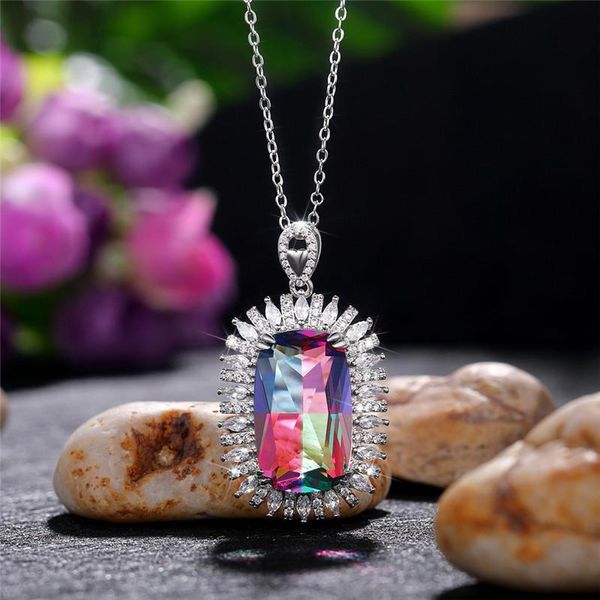 pendant necklaces huitan hyperbole long square cubic zirconia necklace for women wedding party colorful accessories fashion jewelry, Silver
pendant necklaces huitan hyperbole long square cubic zirconia necklace for women wedding party colorful accessories fashion jewelry, Silver