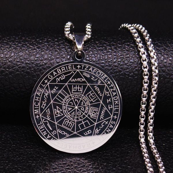 pendant necklaces witchcra pentagram stainless steel seven archangels men silver color jewelry colgante n18903
pendant necklaces witchcra pentagram stainless steel seven archangels men silver color jewelry colgante n18903