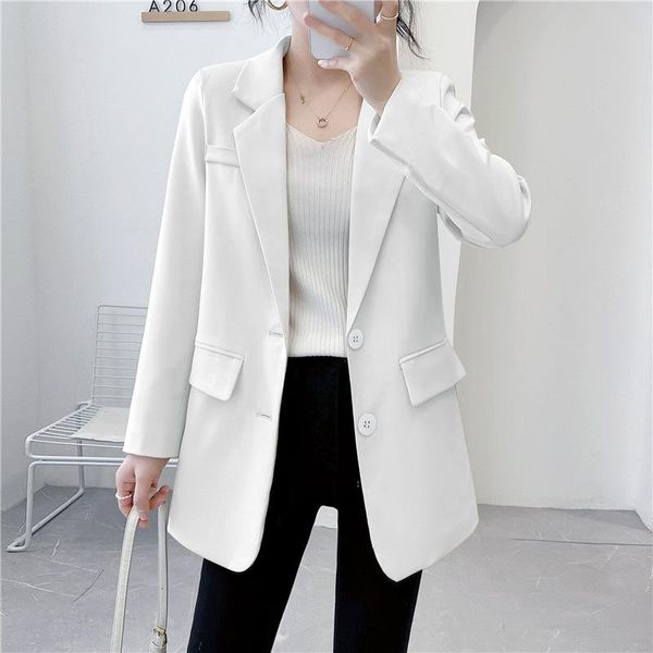 women's suits & blazers 2021 spring autumn vintage loose women casual temperament jacket for ladies fashionable all-match blazer, White;black
women's suits & blazers 2021 spring autumn vintage loose women casual temperament jacket for ladies fashionable all-match blazer, White;black