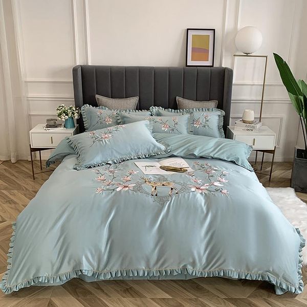 bedding sets green nordic style flowers deer embroidery washed silk cotton soft set duvet cover bed linen sheet fitted pillowcases
bedding sets green nordic style flowers deer embroidery washed silk cotton soft set duvet cover bed linen sheet fitted pillowcases