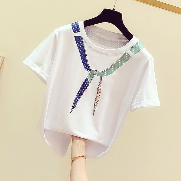 t shirt womens tshirt summer korean fashion scarf printing round neck short sleeve white t-shirt women's casual all-match shirt
t shirt womens tshirt summer korean fashion scarf printing round neck short sleeve white t-shirt women's casual all-match shirt