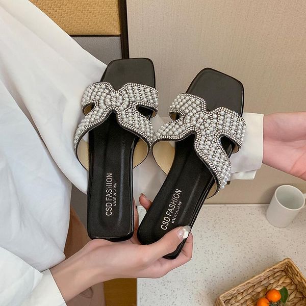 slippers women casual sandals pearl design summer flat beach female crystal slides shoes for girls fashion ladies footwear, Black
slippers women casual sandals pearl design summer flat beach female crystal slides shoes for girls fashion ladies footwear, Black
